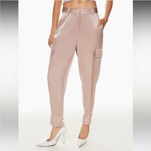 Aritzia Babaton Refined Cargo Pant Silk pink/brown Size 6
